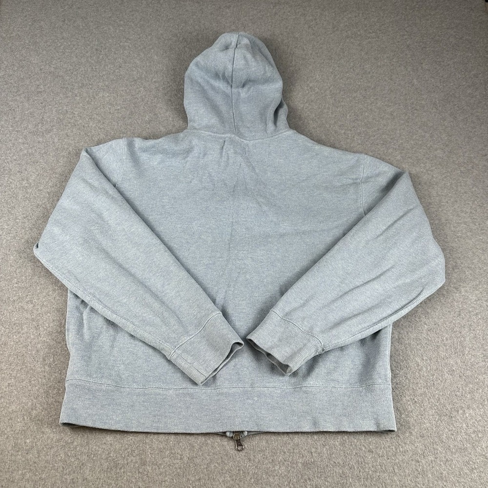 Polo Ralph Lauren Men's Large Full Zip Hoodie Light Blue Navy Pony Logo Y2K - Picture 9 of 9